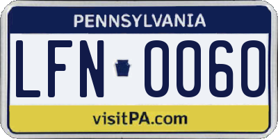 PA license plate LFN0060