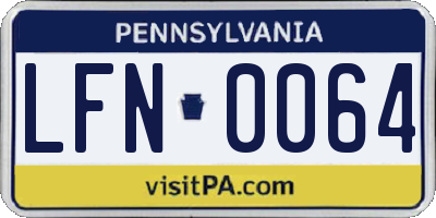 PA license plate LFN0064