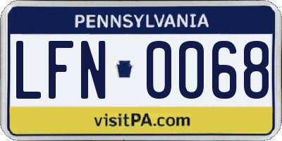 PA license plate LFN0068