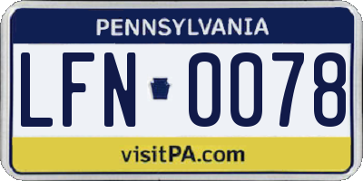 PA license plate LFN0078