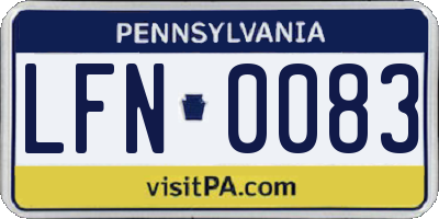 PA license plate LFN0083