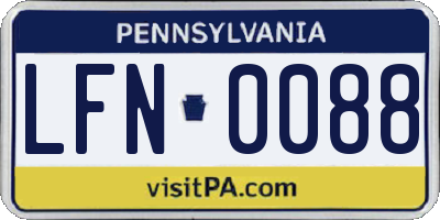 PA license plate LFN0088
