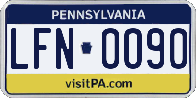 PA license plate LFN0090