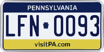 PA license plate LFN0093