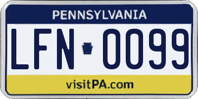 PA license plate LFN0099