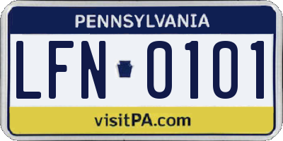 PA license plate LFN0101