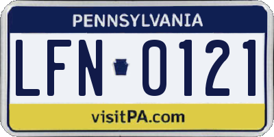 PA license plate LFN0121