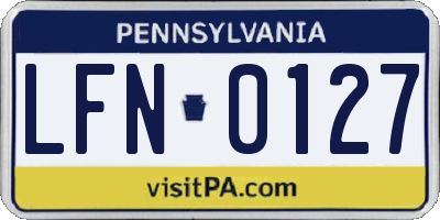 PA license plate LFN0127