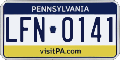 PA license plate LFN0141