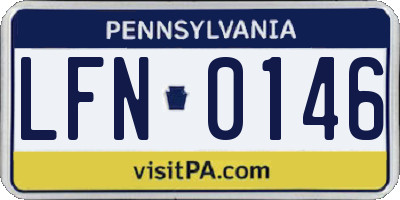 PA license plate LFN0146