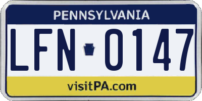 PA license plate LFN0147