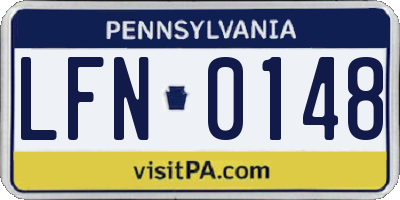 PA license plate LFN0148