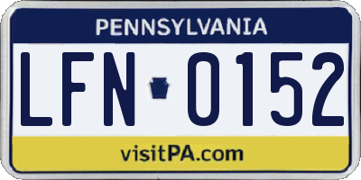 PA license plate LFN0152