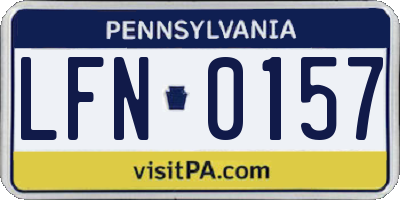 PA license plate LFN0157