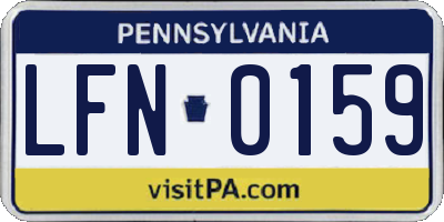 PA license plate LFN0159