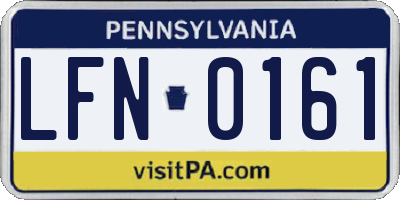 PA license plate LFN0161