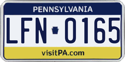 PA license plate LFN0165