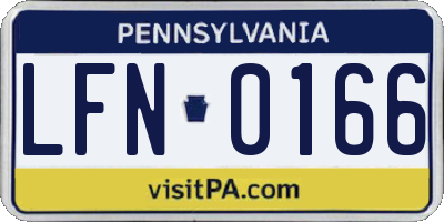 PA license plate LFN0166