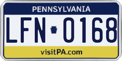 PA license plate LFN0168