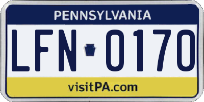 PA license plate LFN0170