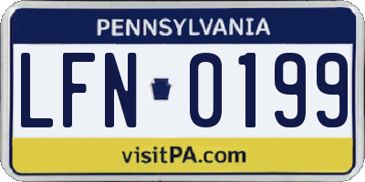PA license plate LFN0199