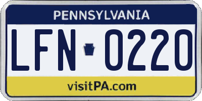 PA license plate LFN0220
