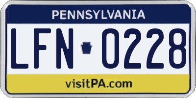 PA license plate LFN0228