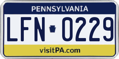 PA license plate LFN0229