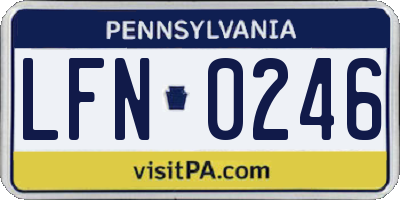 PA license plate LFN0246