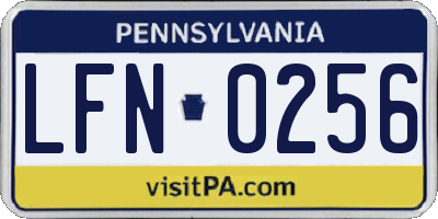 PA license plate LFN0256