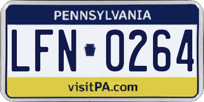 PA license plate LFN0264