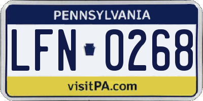 PA license plate LFN0268