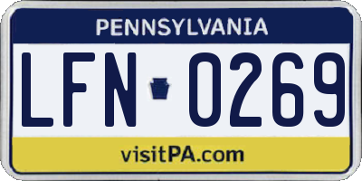 PA license plate LFN0269