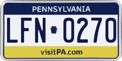 PA license plate LFN0270