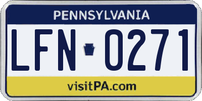 PA license plate LFN0271