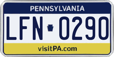 PA license plate LFN0290