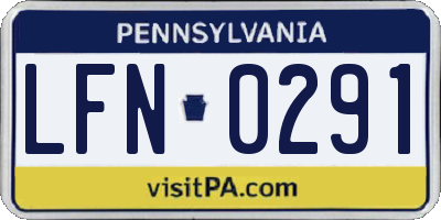 PA license plate LFN0291
