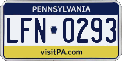 PA license plate LFN0293