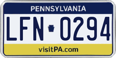 PA license plate LFN0294