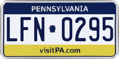 PA license plate LFN0295