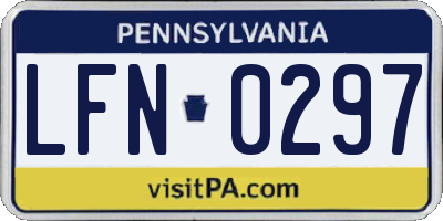 PA license plate LFN0297