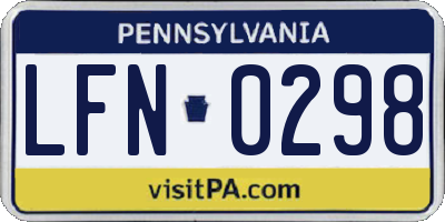 PA license plate LFN0298