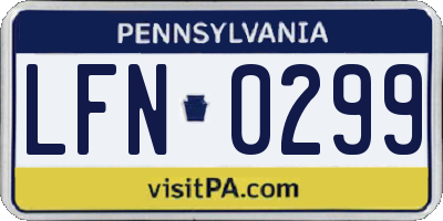 PA license plate LFN0299