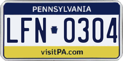 PA license plate LFN0304