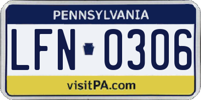 PA license plate LFN0306