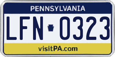 PA license plate LFN0323