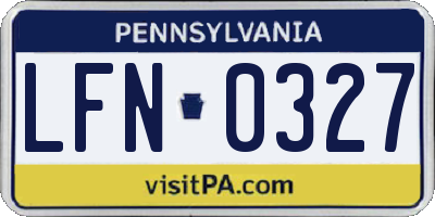 PA license plate LFN0327