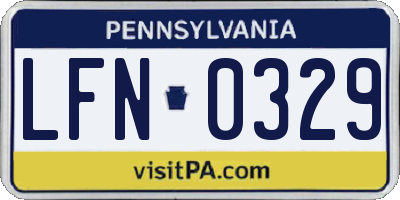PA license plate LFN0329