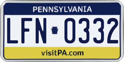 PA license plate LFN0332