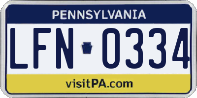 PA license plate LFN0334